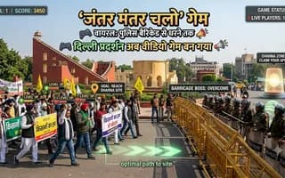 an online game on protest in Jantar Mantar
