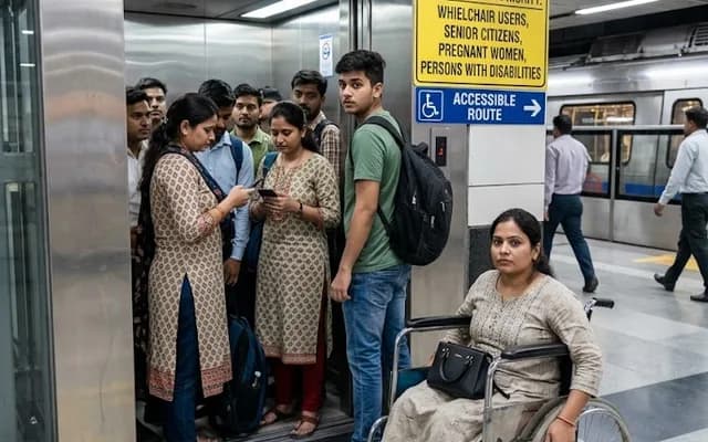 Disabled person could not take the lift